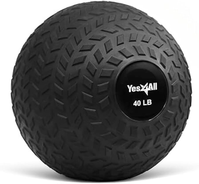 Yes4All Slam Ball, 10-40lb Medicine Ball, Durable PVC Sand Filled Workout Dynamic Weighted Balls for Exercise Core Strengthen
