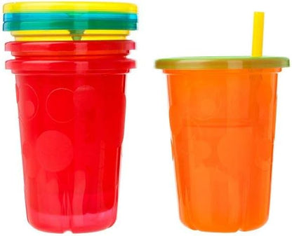 The First Years Take & Toss Straw Cup, Boy, 10 oz, Multicolor, 4 Count