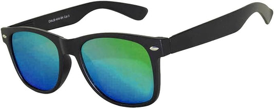 OWL Mirrored Sunglasses Women  Men, UV Protected Rectangle Sunglasses, Fashion Retro Flat Mirrored Lens Black Sunglasses
