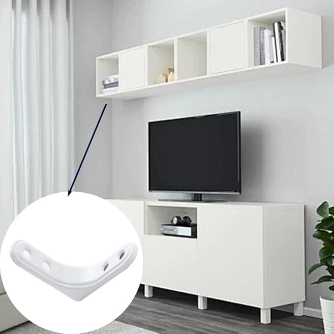 8Pcs 2 Inch Heavy Duty L Brackets, Wall Mount Right Angle Corner Braces, 90 Degree Shelf Bracket with Screws, for Shelves, Wood Boxes, Furniture, White