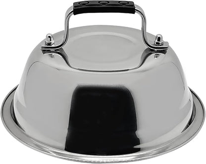 Outset Burger Cheese Melting Dome for Grill, Griddle, and Stovetop, Stainless Steel