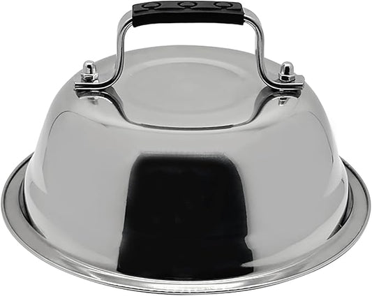 Outset Burger Cheese Melting Dome for Grill, Griddle, and Stovetop, Stainless Steel