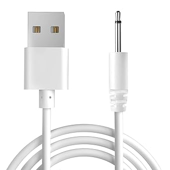 DC Charging Cable USB 16mm Charger Cord Replacement (White) - 3.3ft Cord