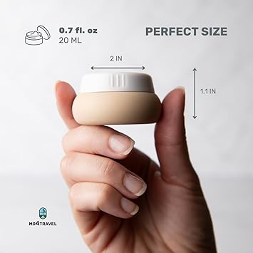 Travel Containers for Toiletries - Small Travel Containers for Creams - 4 Pack of 20mL TSA Approved Travel Bottles with Clear Bag, Leak-Proof Silicone Travel Jars for Toiletries (Mountain)