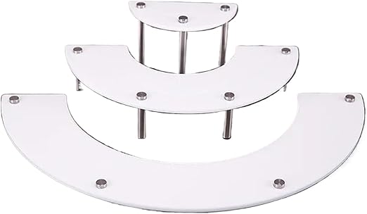 3-Tier Acrylic Round Cupcake Dessert Stand-Riser Display Stand Display Self for Figures Retail Showcase(White)