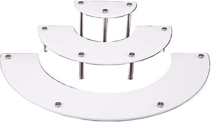 3-Tier Acrylic Round Cupcake Dessert Stand-Riser Display Stand Display Self for Figures Retail Showcase(White)