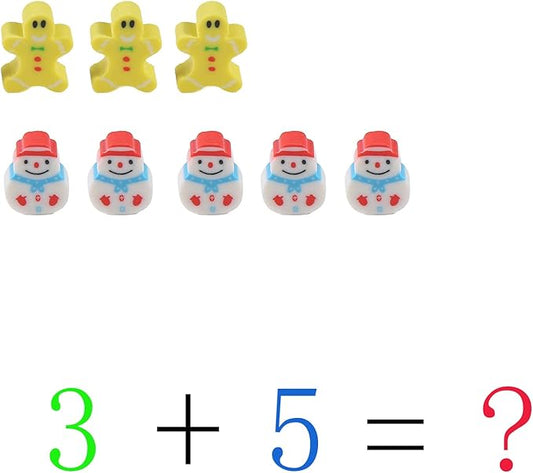 300PCS Mini Christmas Fruit Animal Erasers,Assorted Novelty Pencil Erasers for Kids Party Favors School Student Prizes Gift