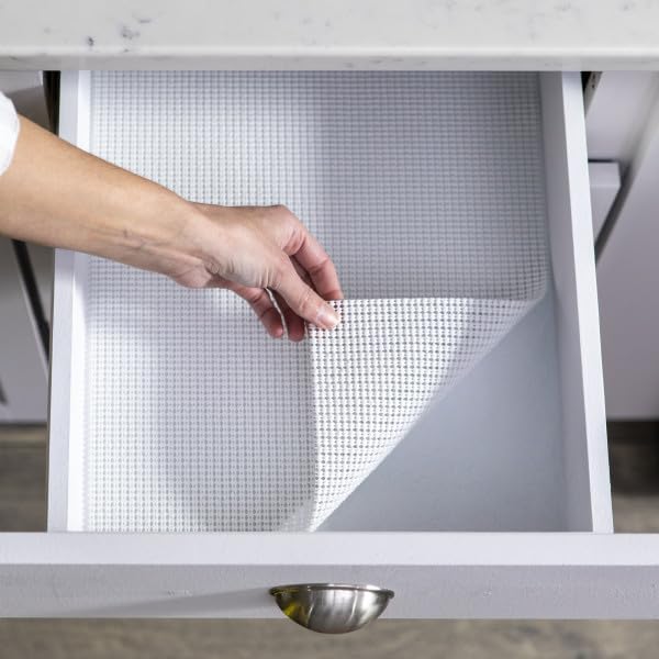 Duck Brand EasyLiner Select Grip Shelf Liner - Non Adhesive Liner for Cabinets, Drawers, Pantry - Dark Gray, 12 in. x 10 ft.