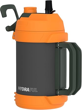 Hydraful 1 Gallon Water Jug, 128 oz Large Insulated Stainless Steel Sports Water Jug, Large Triple Wall Vacuum Insulation Water Bottle-Keeps Cold up to 48 Hrs-Sweat Proof, for Gym, Hiking  Camping