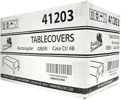 Party Dimensions Plastic Rectangular 54"x108"  Green  1 Pc Table Cover