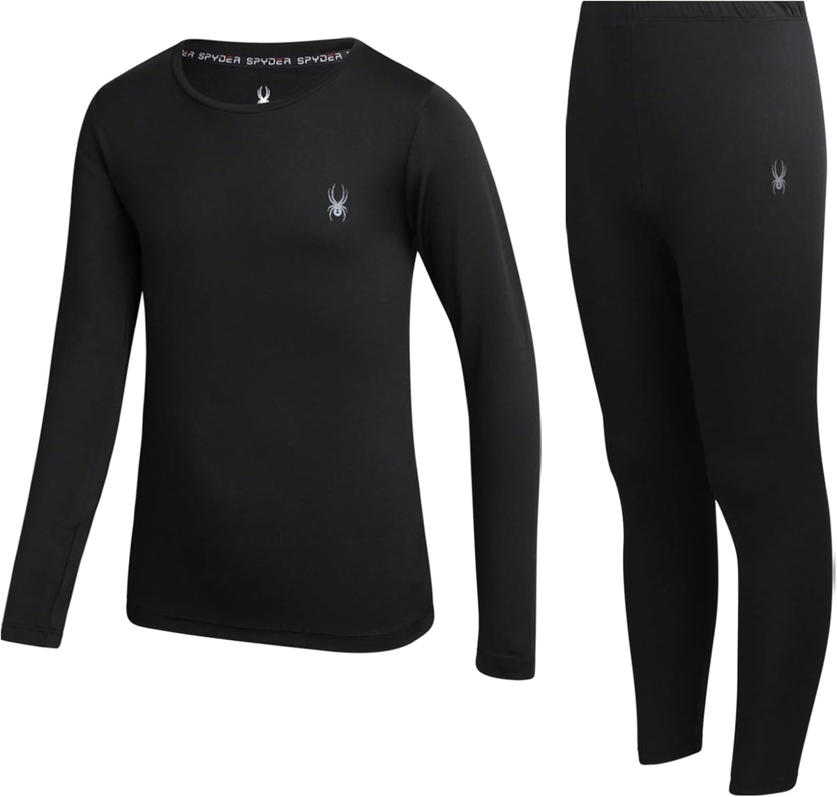 Spyder Kids Thermal Underwear Set - 2 Piece Moisture Wicking Insulated Girls Boys Thermal Set Base Layer Long Johns for Kids