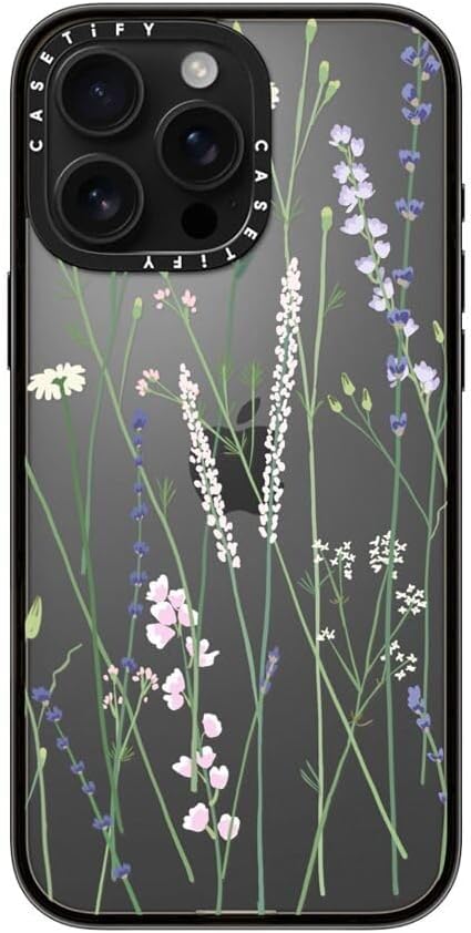 CASETiFY Compact Case for iPhone 16 Pro Max [Lightweight / 4 ft. 2X Military Grade Drop Protection/Slim] - Gigi Garden Florals - Clear Black