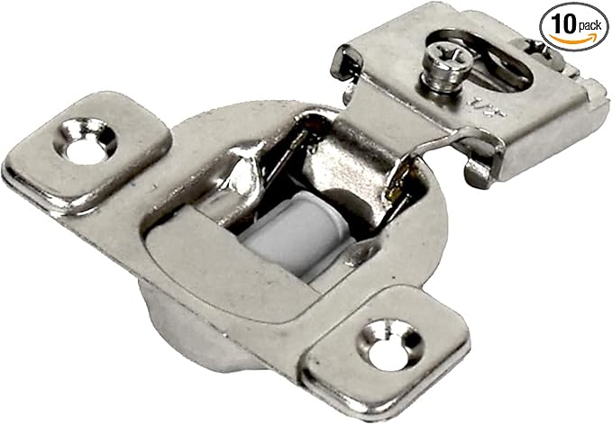 12" Overlay 10-Pack Bright Nickel Soft-Close Face Frame Cabinet Hinge