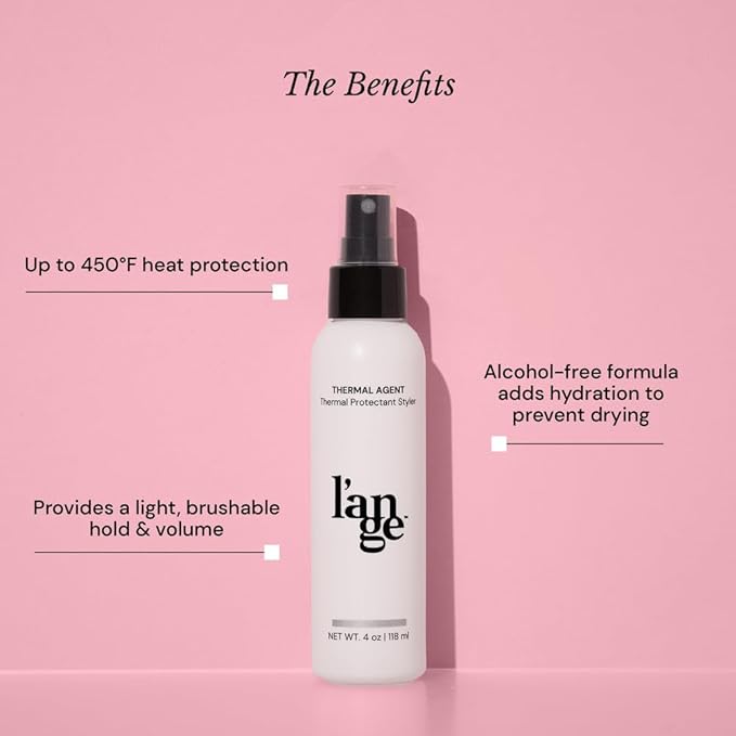 L'ANGE HAIR Thermal Agent - Thermal Heat Protectant Spray for Hair - Guards Strands from Damage Up to 450F - Enhances Shine, Volume  Controls Frizz - Lightweight, Non-Greasy Formula - 4 Fl oz