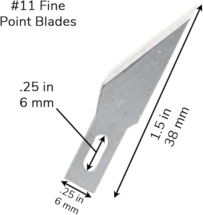 Craft County 11 Fine Point Replacement Blades Ai Fits All Type-A (K1) Utility Blade Handles!