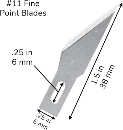 Craft County 11 Fine Point Replacement Blades Ai Fits All Type-A (K1) Utility Blade Handles!