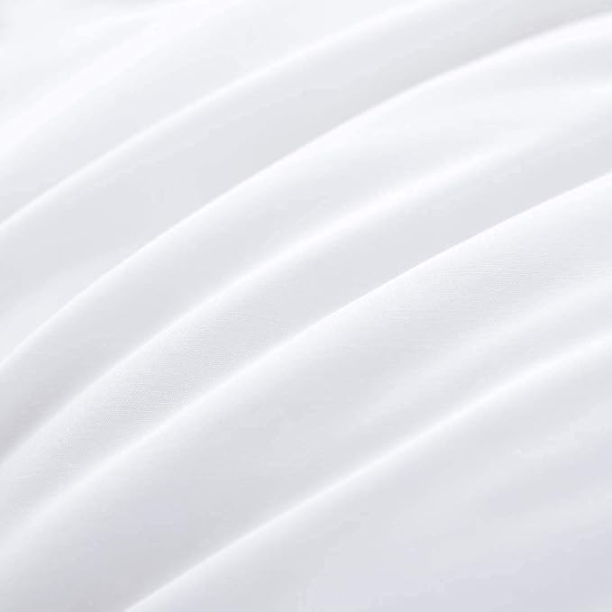 HOMBYS Feather and Down Comforter, Oversized King Comforter 120 x 128, White Extra Large Duvet Insert for All Season, 100 Cotton Cover Down Proof with Corner Tabs