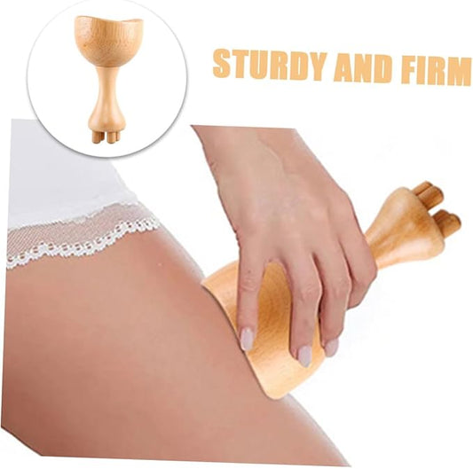 SOIMISS Dual Head Therapy Massage Tool Multi Functional Wooden Massage Cup for Shoulder Manual Massage Tools for Myofascial Release and Relaxation
