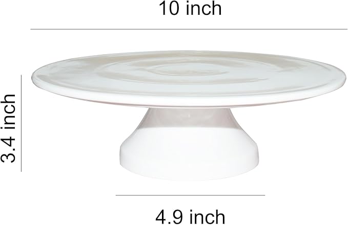 Porcelain Cake Stand for Wedding Chip-Resistant Pedestal Dessert Display with Dome Easy to Clean (10 Inch)