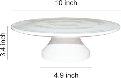 Porcelain Cake Stand for Wedding Chip-Resistant Pedestal Dessert Display with Dome Easy to Clean (10 Inch)