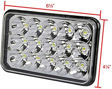 Fits 1x 4"X6" H4 15 LED Light Bulb Clear Sealed Beam Headlight IP67