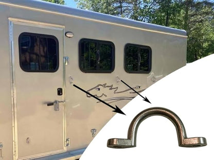 Replaces Horse Trailer Ties Loop 2" I.D Aluminum Bolt-On Lashing Rope Horse Tie Down Ring (2 pcs) Trailer d Rings Loop Ropes for Trailers Horse Parts tie Ring Ties Blocker Horses