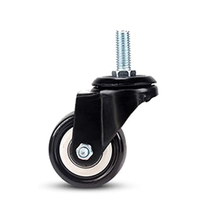 Pack of 4 Swivel Casters for Furniture,with Threaded Pin M8x1531x0.59 inches,Double Bearing,Brake,Black,Heavy Metals,Polyurethane,1.5 inches2 inches(2 Brake  2 no brake1.5in)
