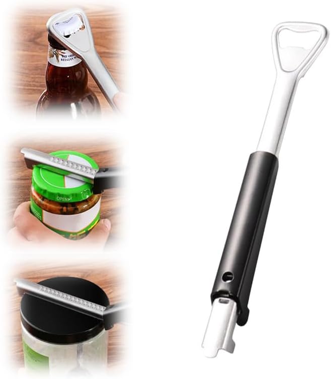 Adjustable Jar Opener for Weak Hands, 2024 New Adjustable Multifunctional Stainless Steel Can Opener, PortableJar Lid Gripper, Manual Jar Bottle Cap Opener for Home Kitchen Gadgets(1pcs)