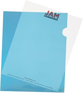 JAM PAPER Plastic Sleeves - Letter Sized - 9 x 11 12 - Blue Project Pockets - 12 Page ProtectorsPack