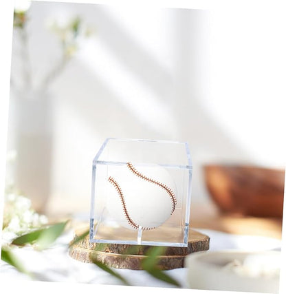 2Pcs Transparent Baseball Display Case with Stand Baseball Holder for Collectibles and Memorabilia for Home and Sports Enthusiasts