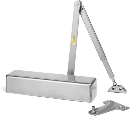 Dynasty Hardware Door Closer Heavy Duty Hydraulic Adjustable Size 1-6 Spring Door Closer, Meets ADA 8500 Series Sprayed Aluminum