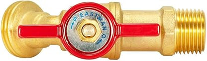 12 Inch MIP Brass Male Hose Bibb, 34 Inch MHT Outlet, Quarter Turn Shut Off Valve, 48600