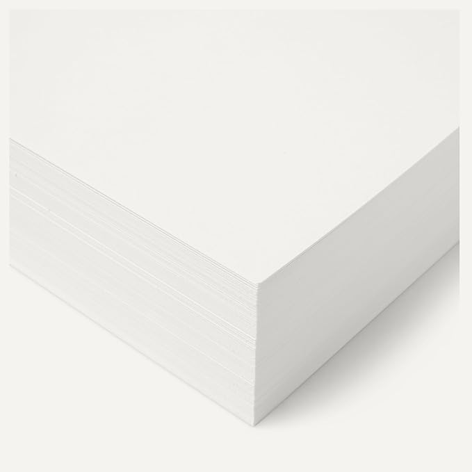 Basics Cardstock Paper, 8.5" x 11", 65 lb/176 gsm, 96 Bright White, 250 Sheets