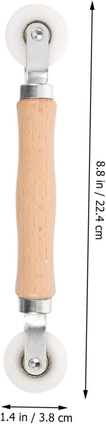 WOONEKY Door and Window Screen Pressing Tools Screen Roller Tool Easy to Use Comfortable Wooden Handle