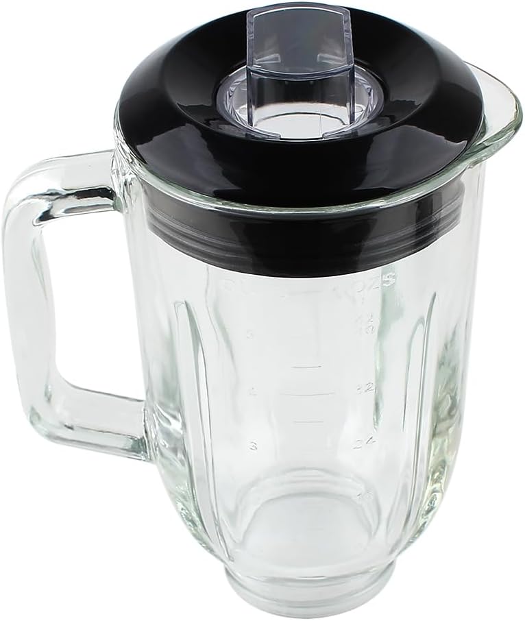 Replacement Parts 5-Cup Glass Jar with Base Collar Ring and Blade,Compatible with BLACK&DECKER 10-Speed Blender BL2010BP/BL2020