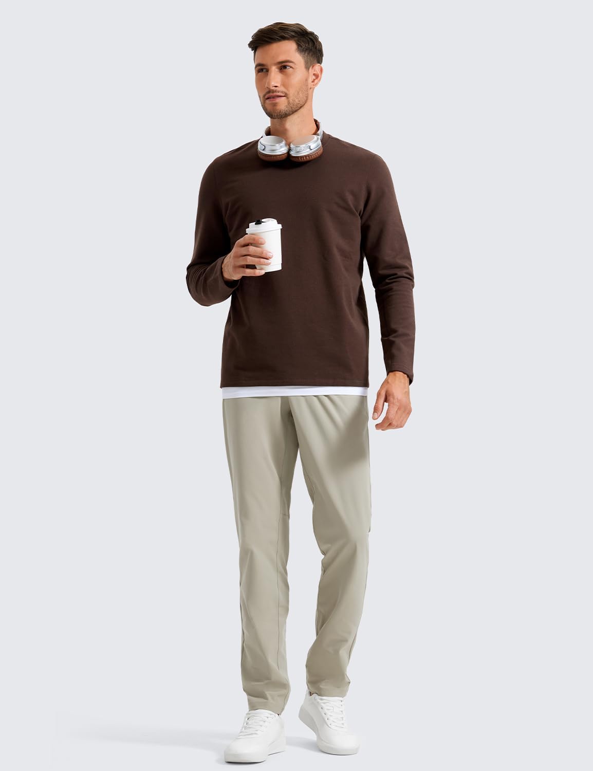 Runs Small, CRZ YOGA Men's All Day Comfy Golf Pants - 28"/30"/32"/34"/36" Quick Dry Lightweight Work Casual Trousers with Pockets .