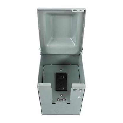 labwork 20A Outdoor Outlet Box GFCI Protected Outlet, Weatherproof Metal Enclosure, Easy Installation