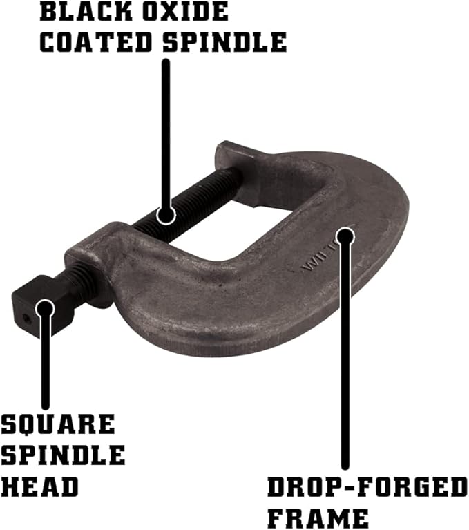 Wilton Brute Force C-Clamp, 6-716" Opening, 3-12" Throat, 27500 Lbs. Clamping Force (Model 6 F.C.)