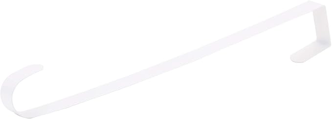 Sattiyrch 12" Wreath Hanger for Front Door,Steel Over The Door Hanger Hook,Wreath Door Hanger (White,1)