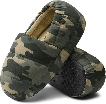 11-12 Bigwow Boys Camouflage Slippers Elastic Closed Heel House Shoes for Toddler Kids