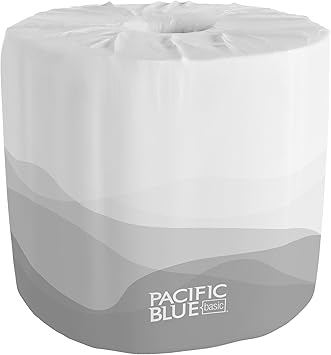 Georgia-Pacific Pacific Blue Basic 2-Ply Embossed Toilet Paper,1988001, 550 Sheets Per Roll, 80 Rolls Per Case