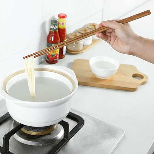 Chopsticks Reusable 38CM Kitchen Chopsticks Cooking Farsighted Chopsticks Fried Noodle Tools Household Tableware Foresightful Fried Convenient Wooden Chopsticks