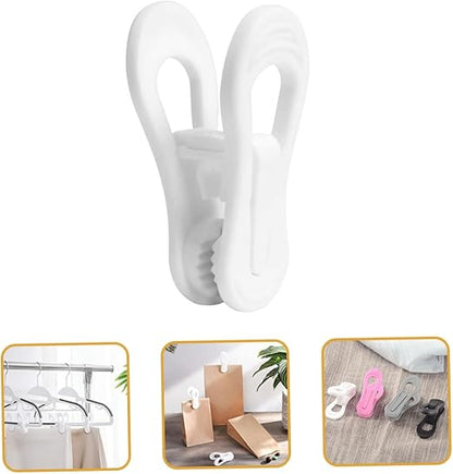 20 Pcs Coat Hanger Peeler Slicer Multi Hanger Clothes Pegs Nonslip Hangers Pea Clips for Hangers Towel Clips Clothespins Multifunctional Pants Rack Hanger Pant Hanger White Plastic