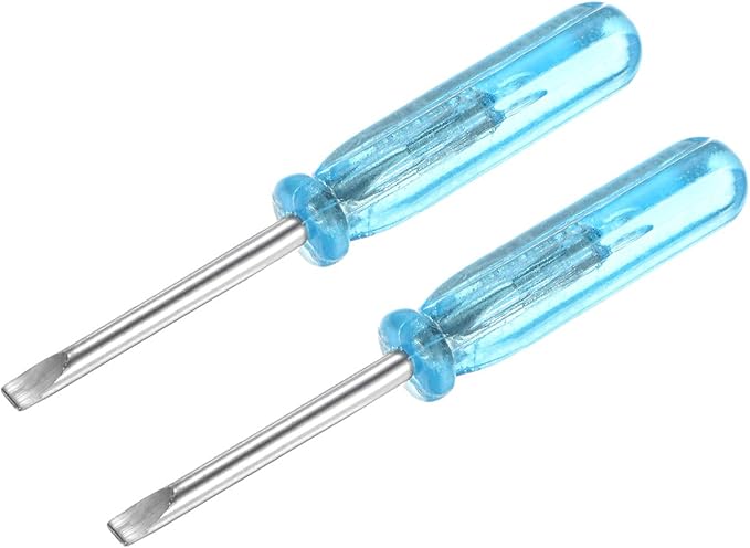 uxcell Mini Slotted Screwdriver, 2.0mm Flat Head 45mm Length for Small Appliances Repair, 2 Pcs