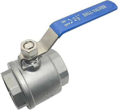 DAN SPEED 2-12" NPT Female 316 Stainless Steel Full Port Ball Valve Vinyl Handle WOG1000 (2-12 inch)