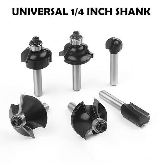 Router Bits 1/4 Inch Shank 15 Pieces, Tungsten Carbide 1/4" Router Bit Set, for Professional and Beginners Carpenter
