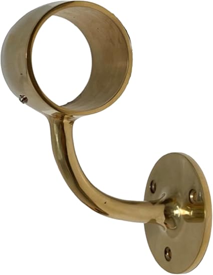 Curved 90 Degrees Brass Bar Wall and Foot Rail Bracket 2 inches
