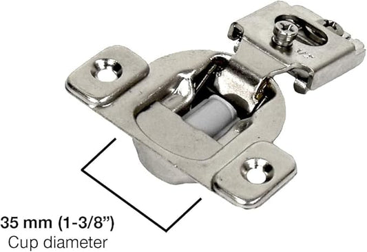 12" Overlay 10-Pack Bright Nickel Soft-Close Face Frame Cabinet Hinge