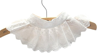 Lace White Collar Clown Neck Ruffle, Fake Collar Draculaura Shirt Accessories, Lace Neck Dicky Collar Woman Girl Pet Judge Nun Costume, Faux False Collars Dickey Collard Blouse