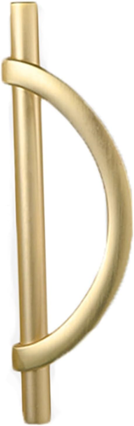 Sliding Door Handle,Semicircular Push Pull Door Handles,Drawer Handles,Suitable for Bedrooms,Bathrooms,Garages,Shopping Malls,Zinc Alloy(Gold,154x128mm)